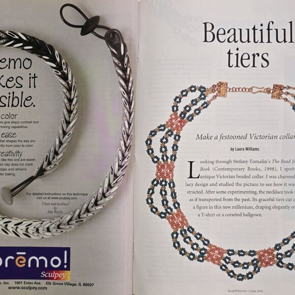 Bead And Button Magazine June 2001 Projects For Fashionable Jewelry And Accessor - Picture 9 of 16